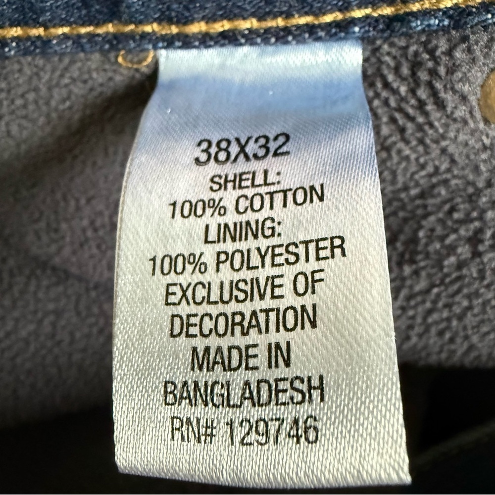 Blue Mountain Mens Fleece Lined Carpenter Painter Denim Jeans 38X32 - Picture 10 of 12